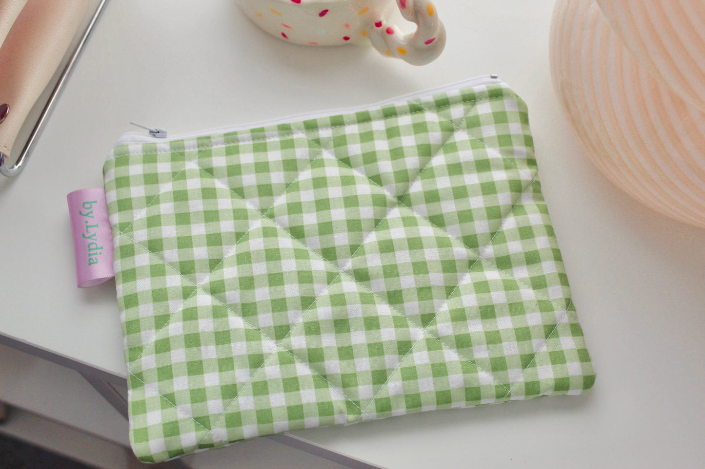 Medium Pouch - Green Gingham