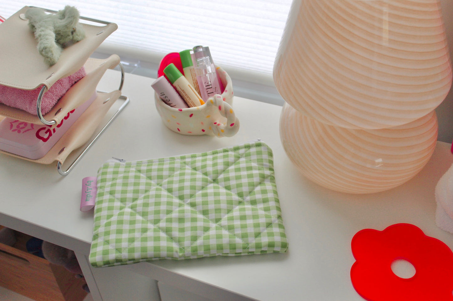 Medium Pouch - Green Gingham