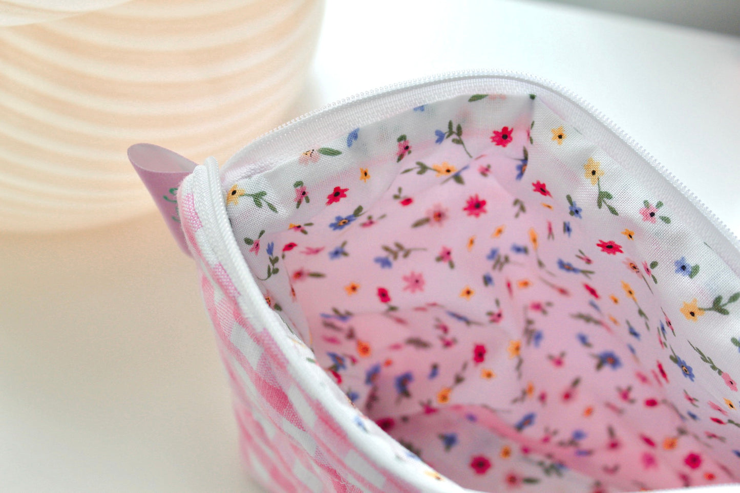 Standing Pouch - Pink Gingham