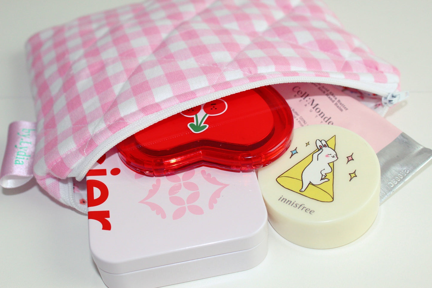 Medium Pouch - Pink Gingham