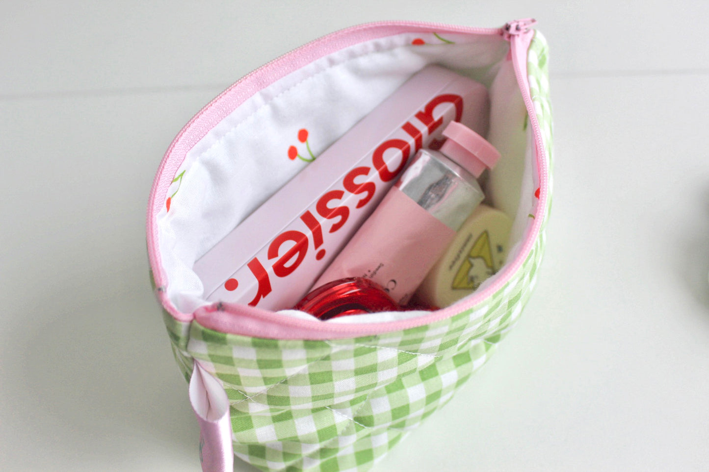 Standing Pouch - Green Gingham
