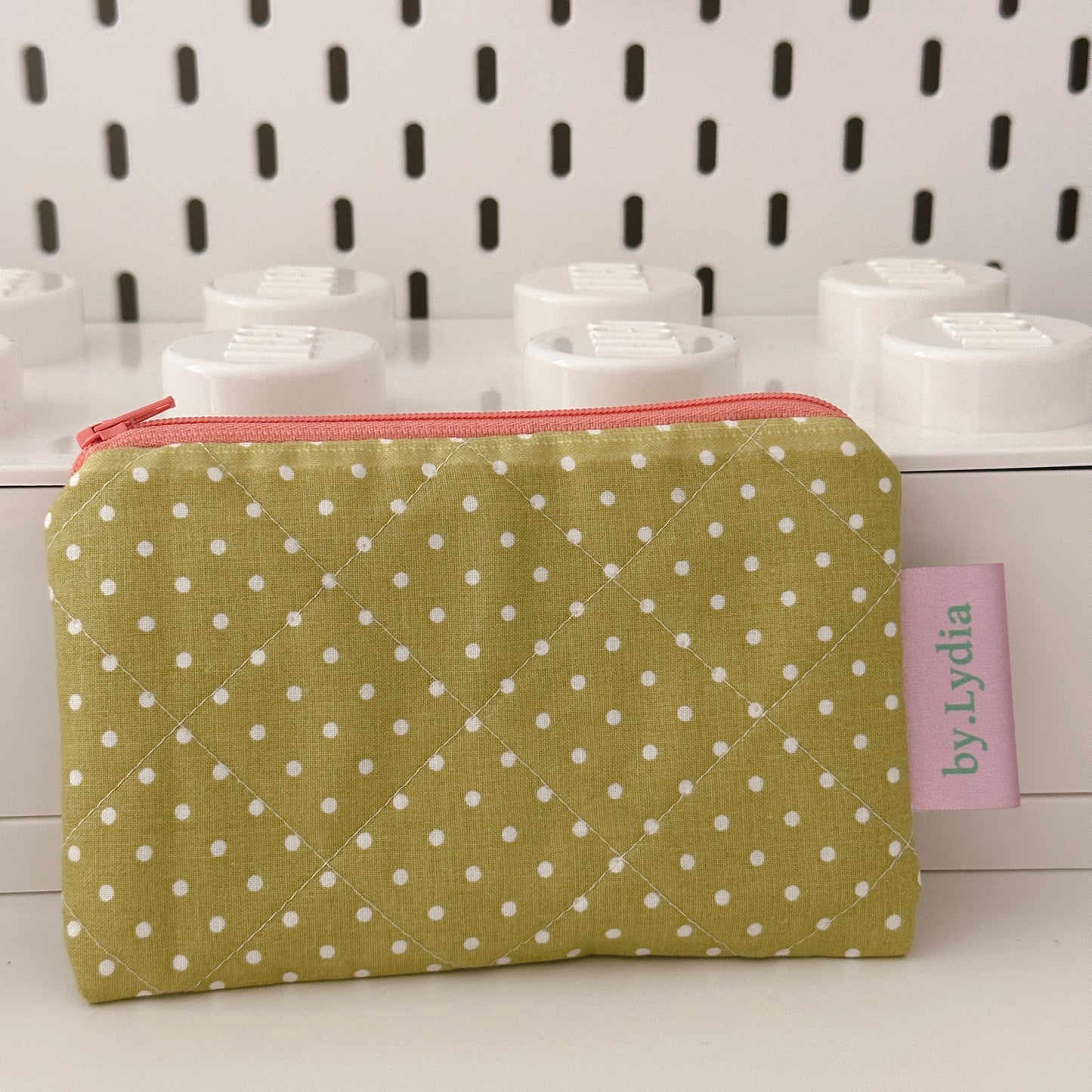 Small Flat Pouch - Matcha Polka