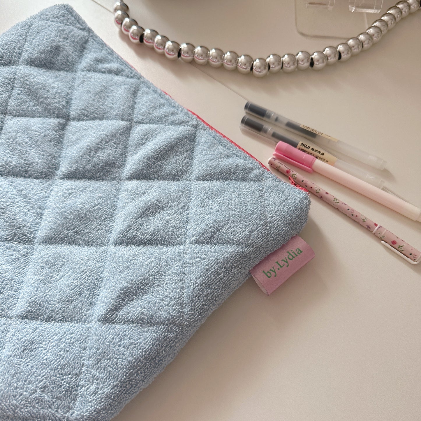 13" Laptop Pouch - Blue Terry