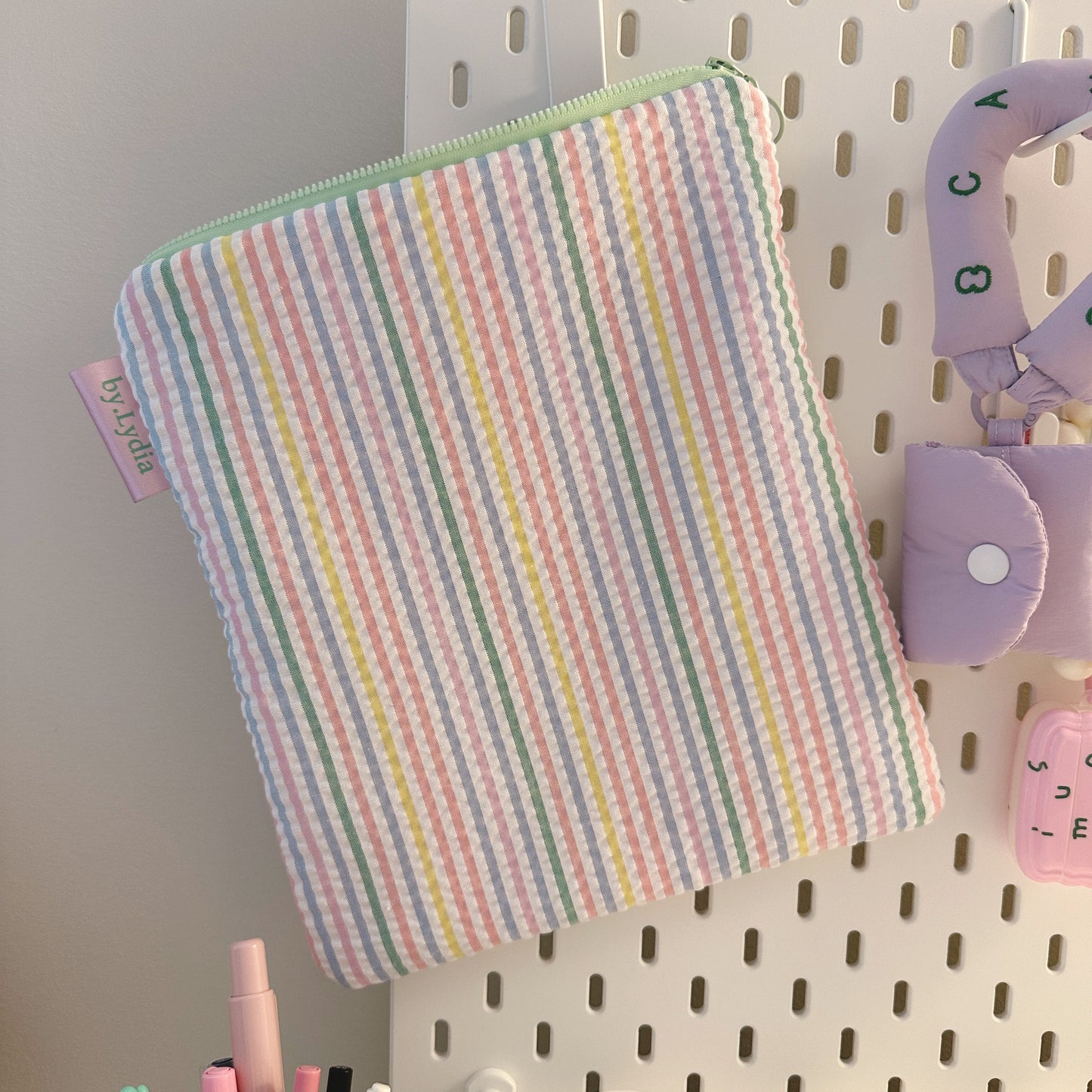 11" iPad Pouch - Summer Stripe/Green