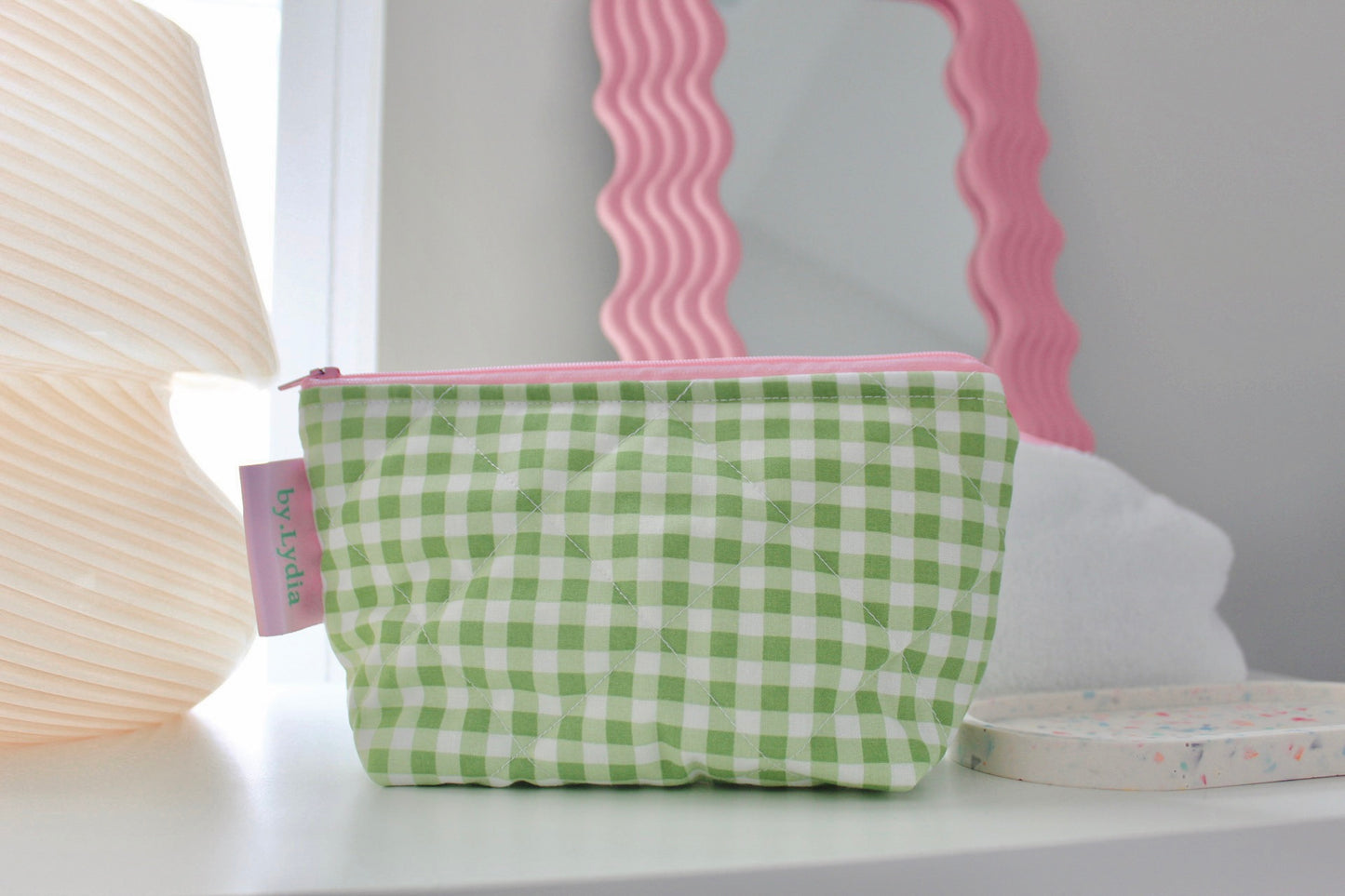 Standing Pouch - Green Gingham