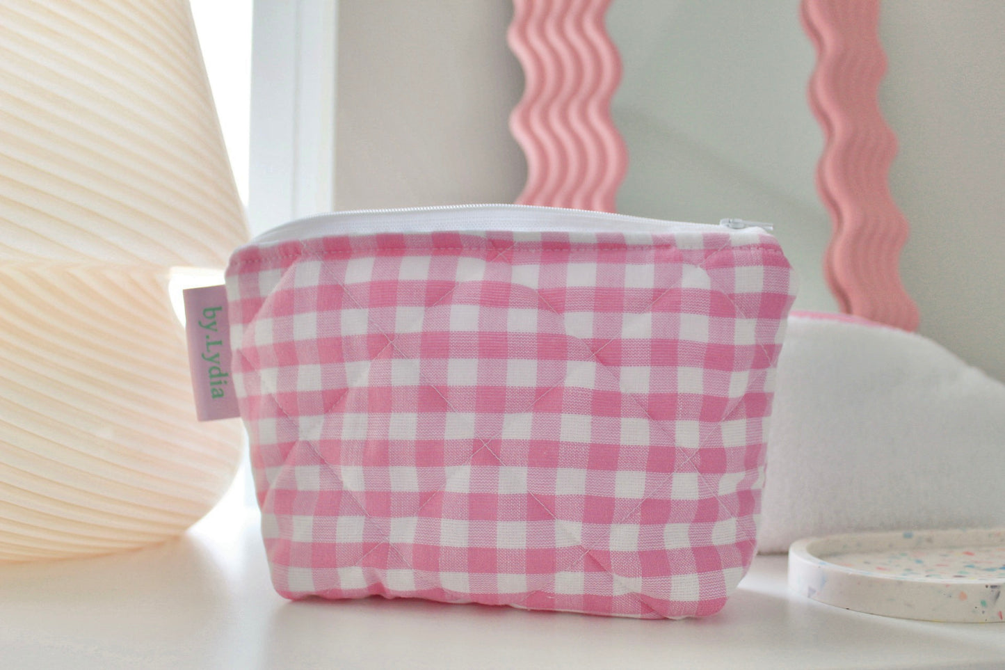 Standing Pouch - Pink Gingham