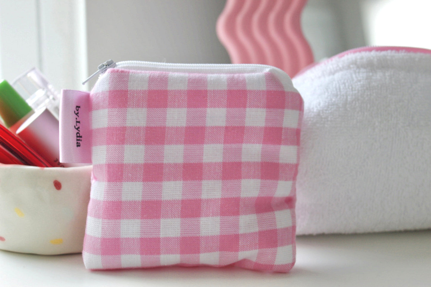 Mini Pouch - Pink Gingham