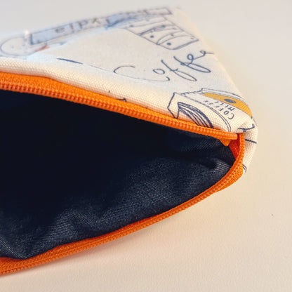 Small Flat Pouch - Morning Cafe