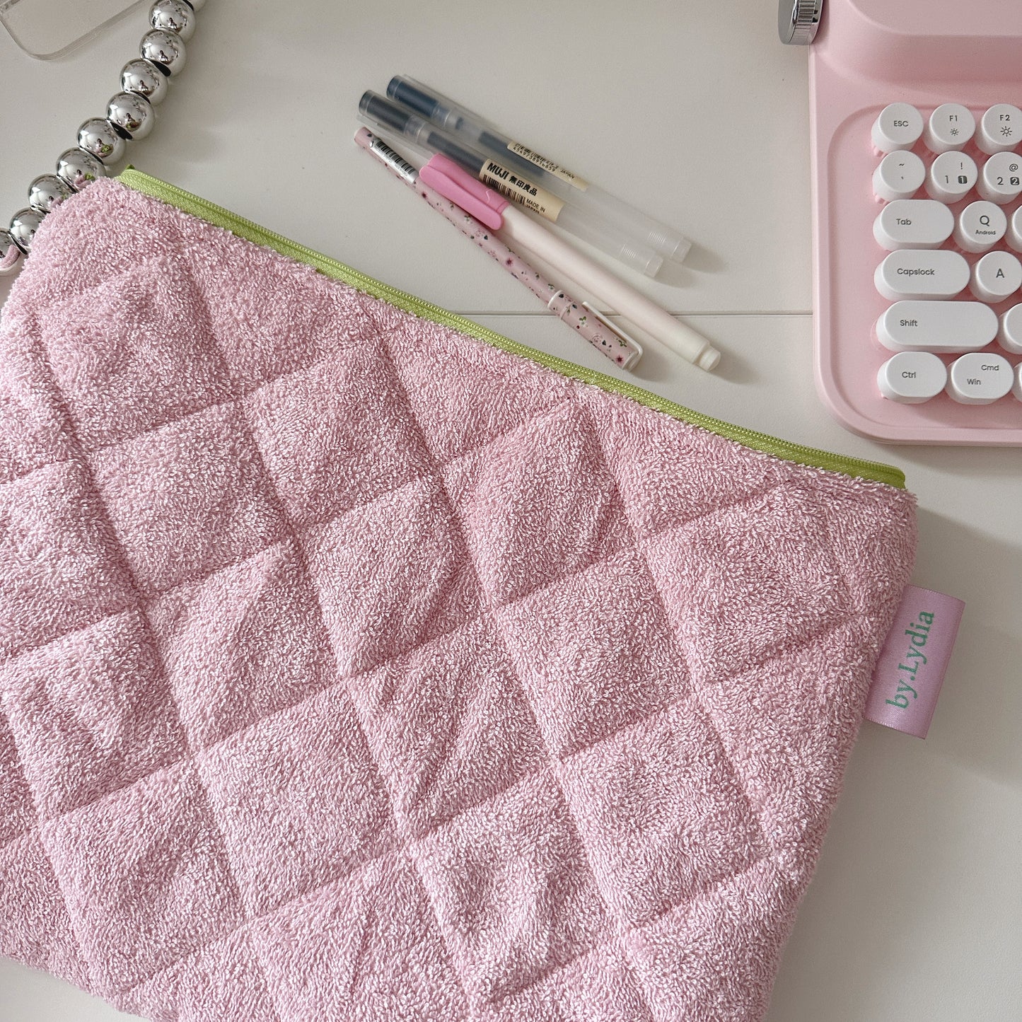 13" Laptop Pouch - Pink Terry