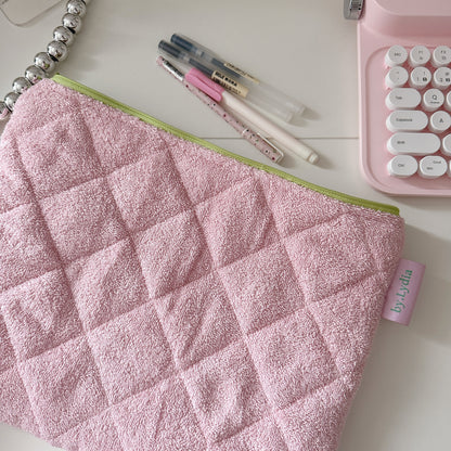 13" Laptop Pouch - Pink Terry
