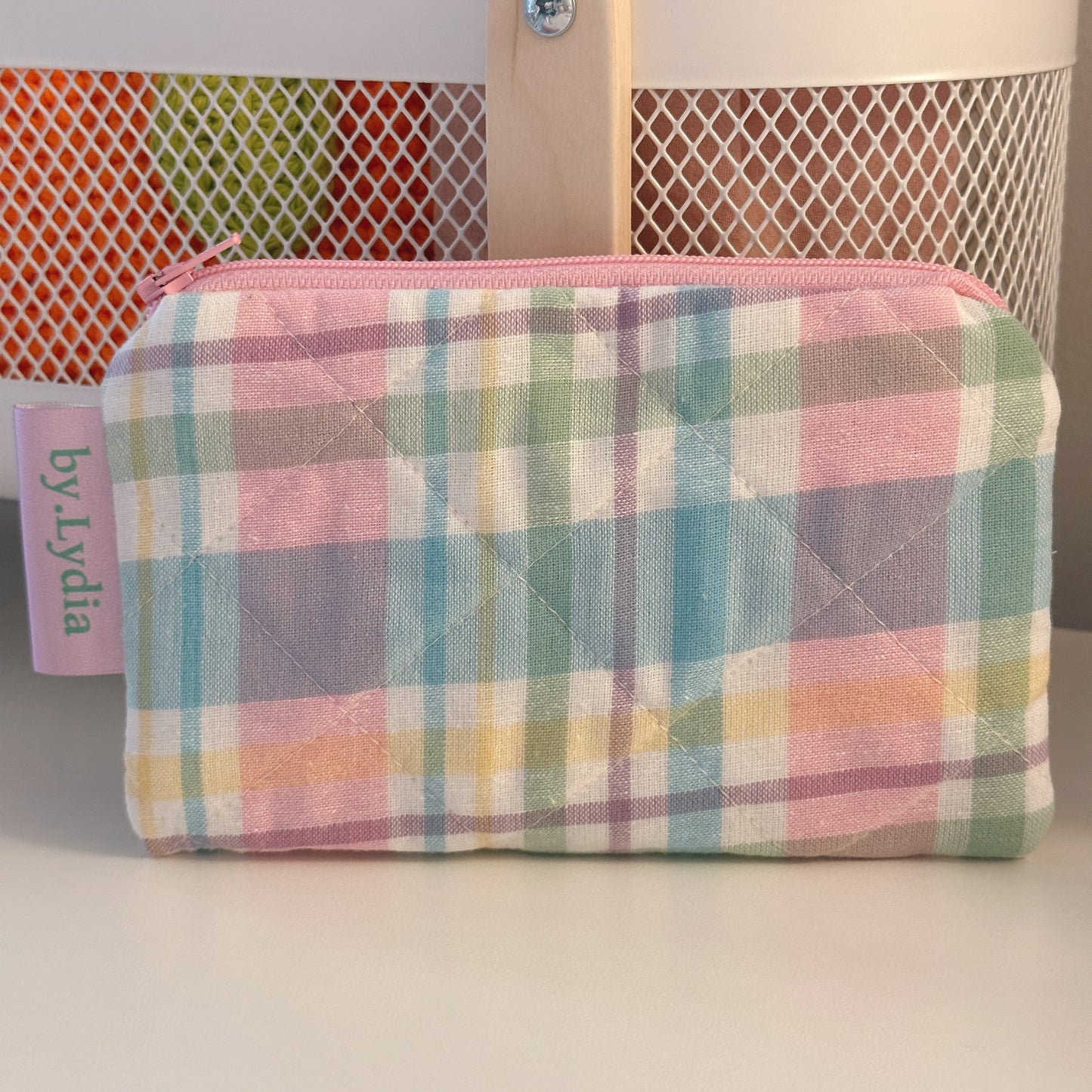 Small Flat Pouch - Spring Plaid